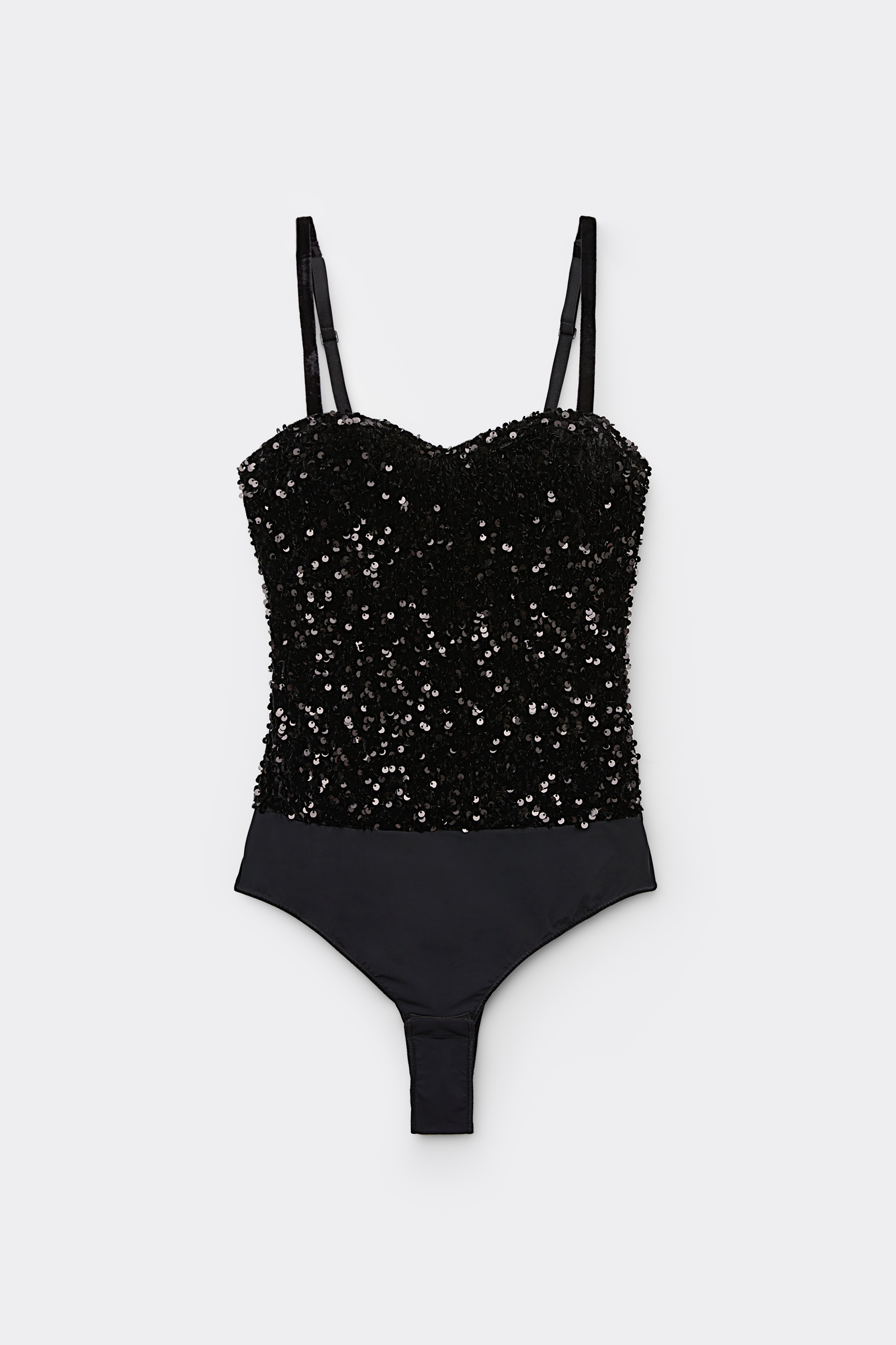 Velvet Bandeau Body with Sequins