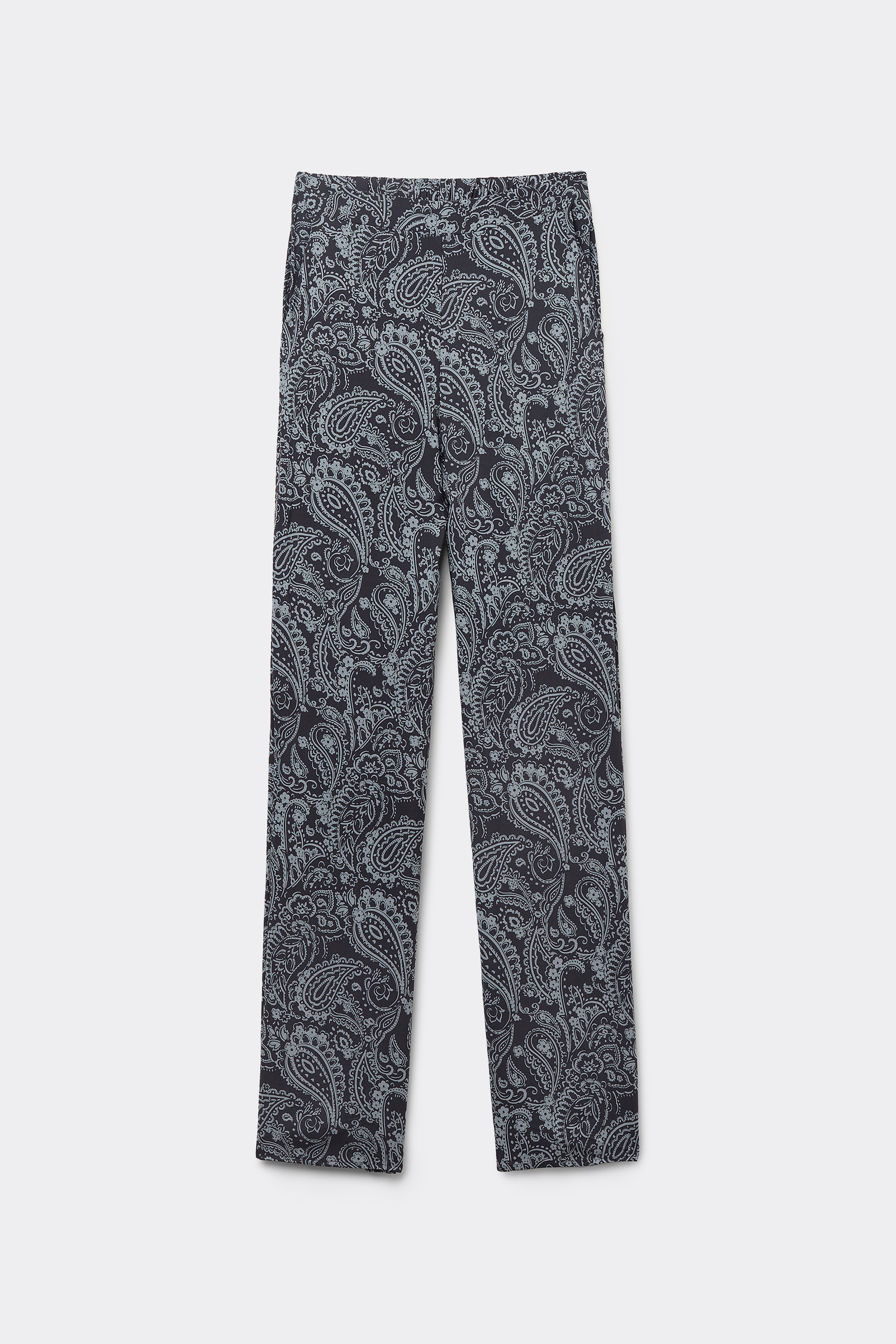 Viscose Canvas Straight-Cut Trousers