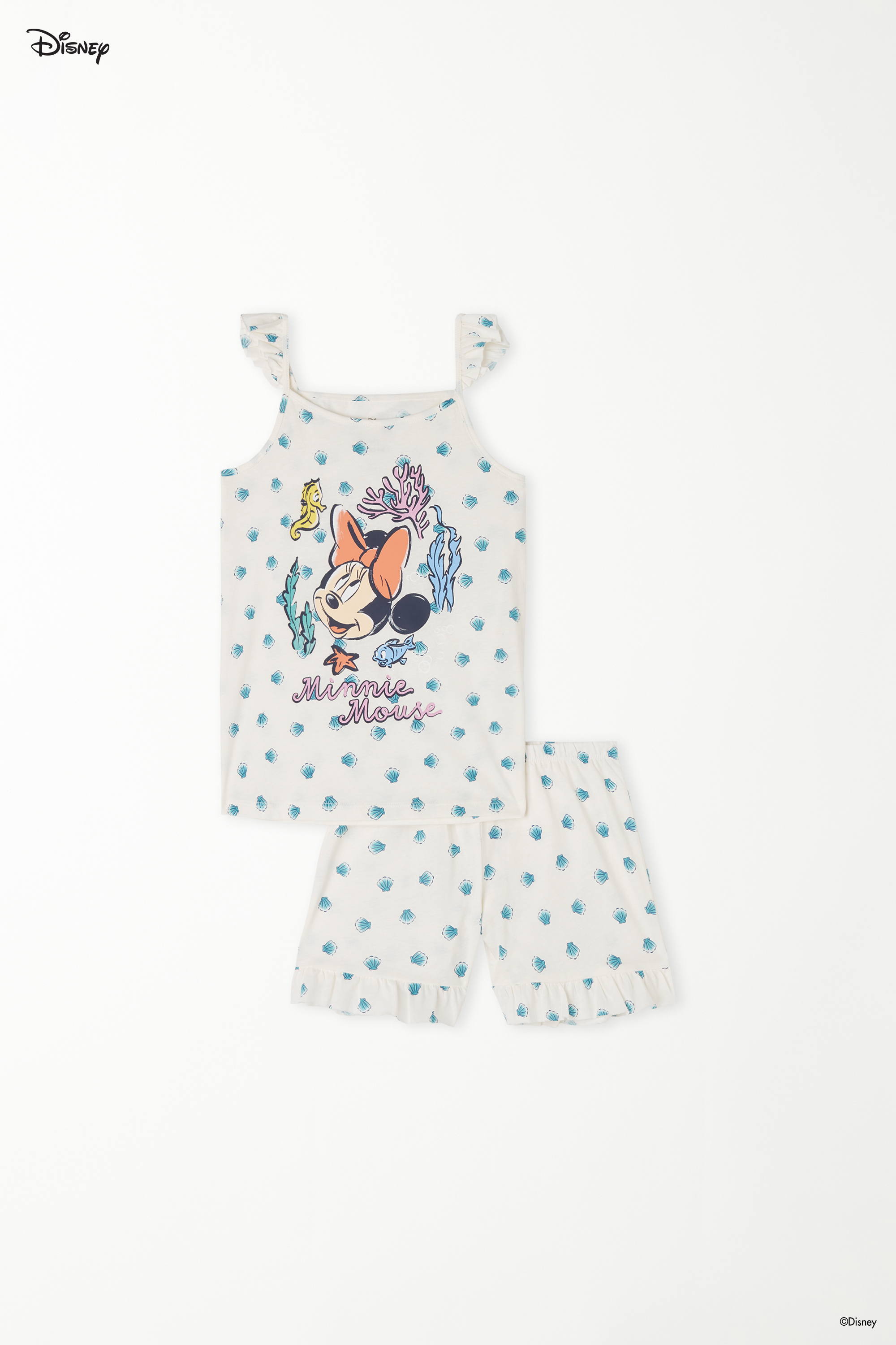 Girls’ Short Cotton Disney Minnie Print Pyjamas