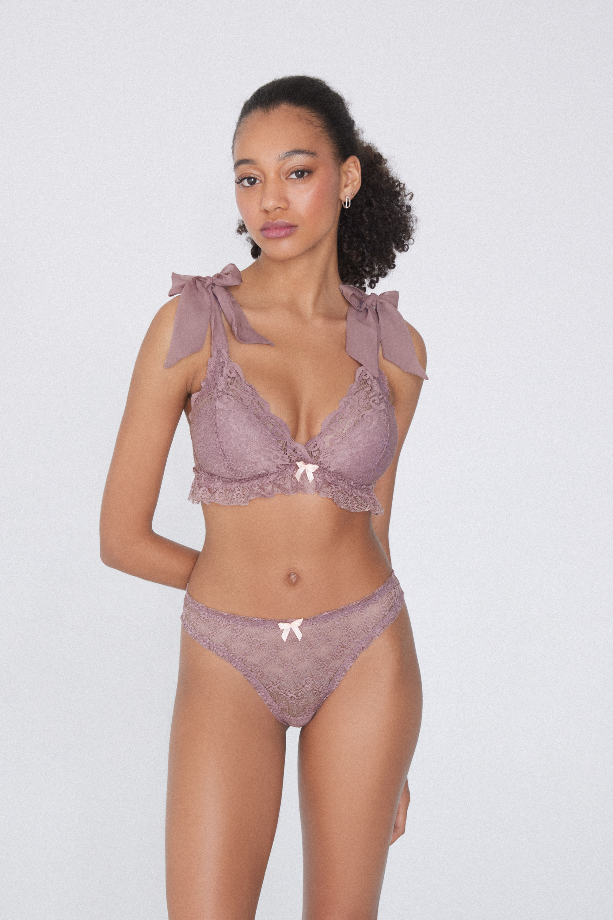 Havana Soft Mauve Chiffon Slightly Padded Triangle Bra