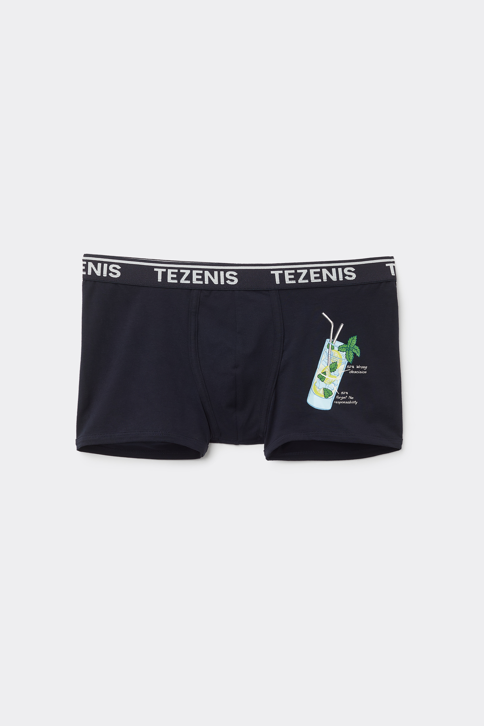 Printed Cotton Boxers with Contrasting Trim and Logo