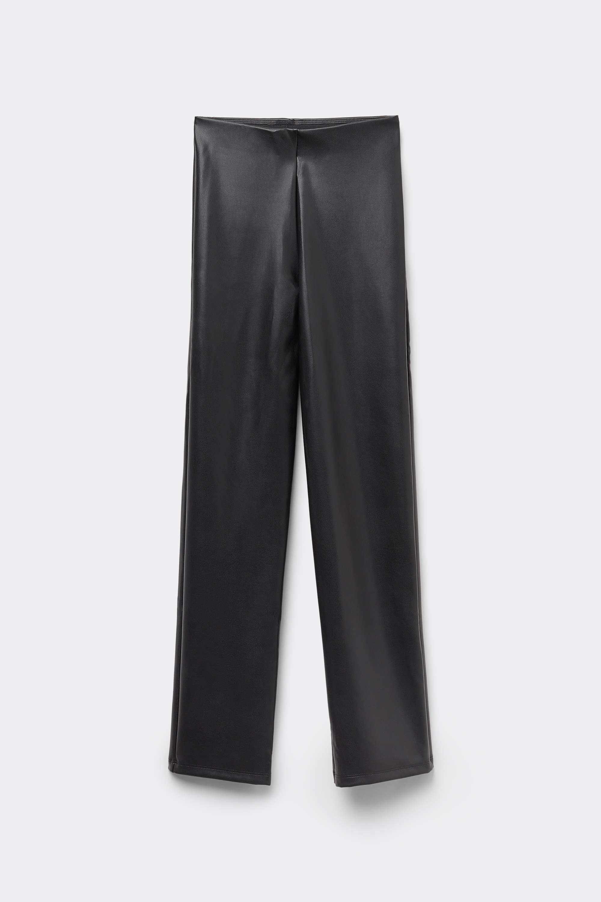 Leather-Effect High-Waist Trousers