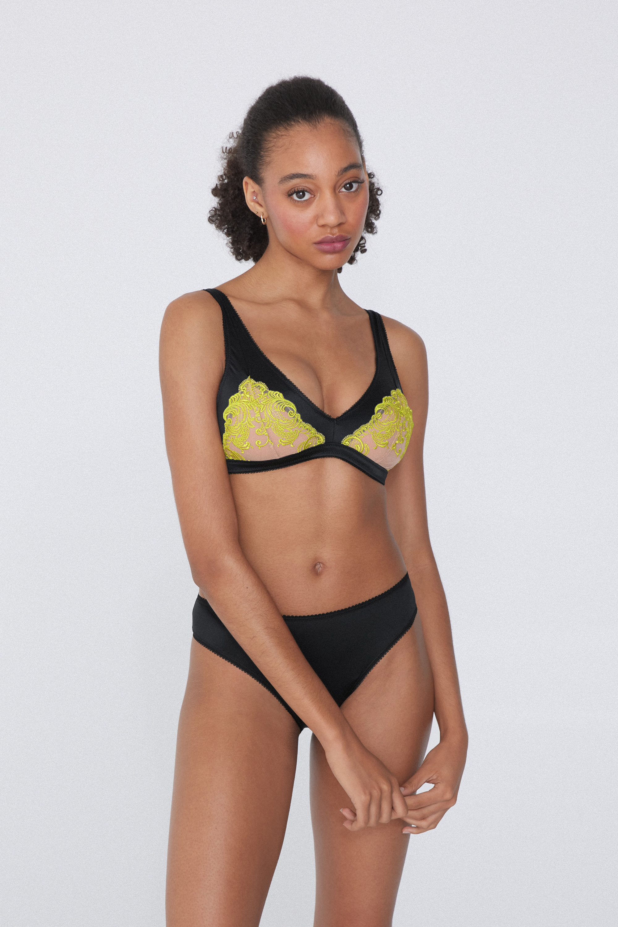 Havana Bright Embroidery Slightly Padded Triangle Bra