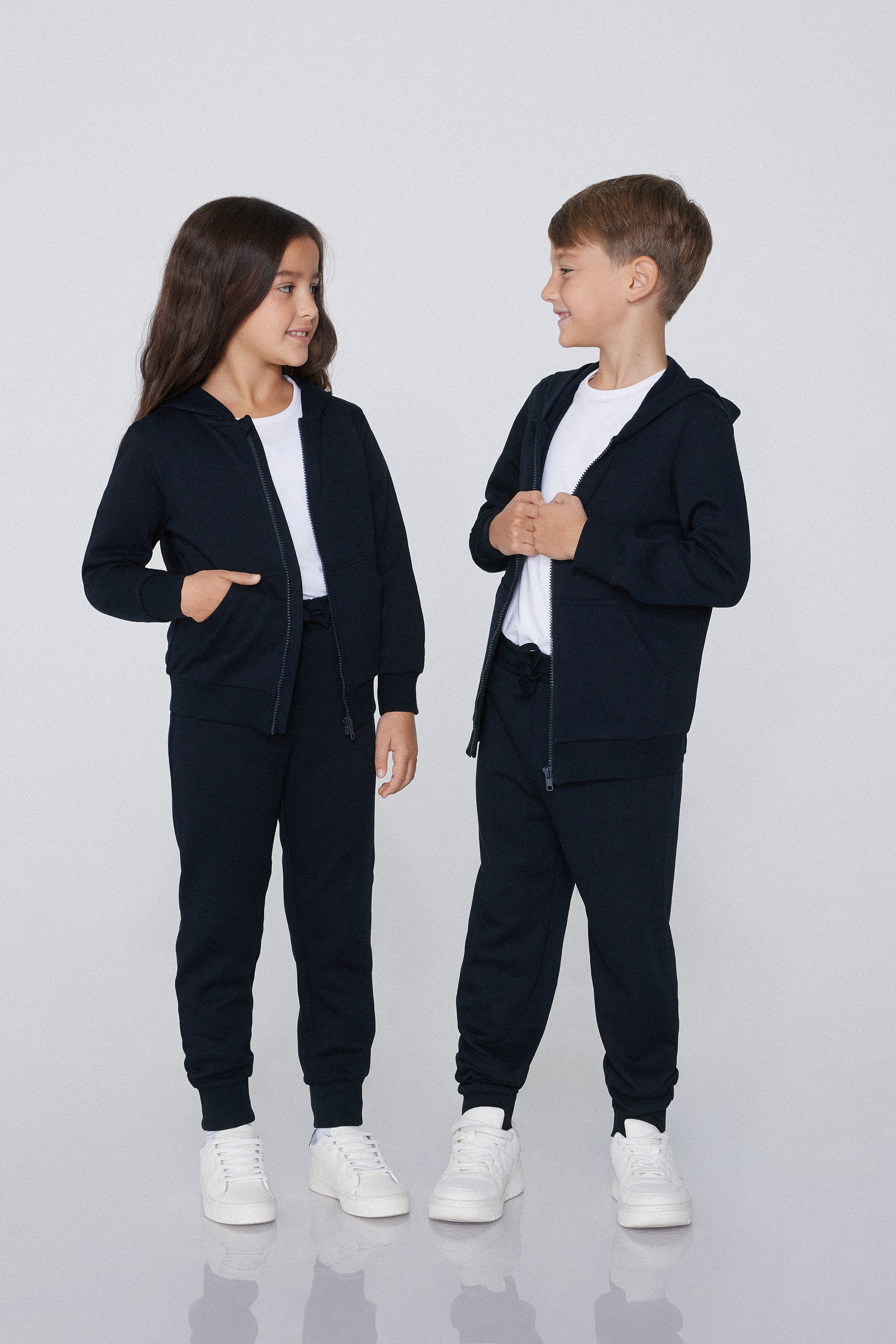 Felpa con Zip e Cappuccio Bimbi Unisex