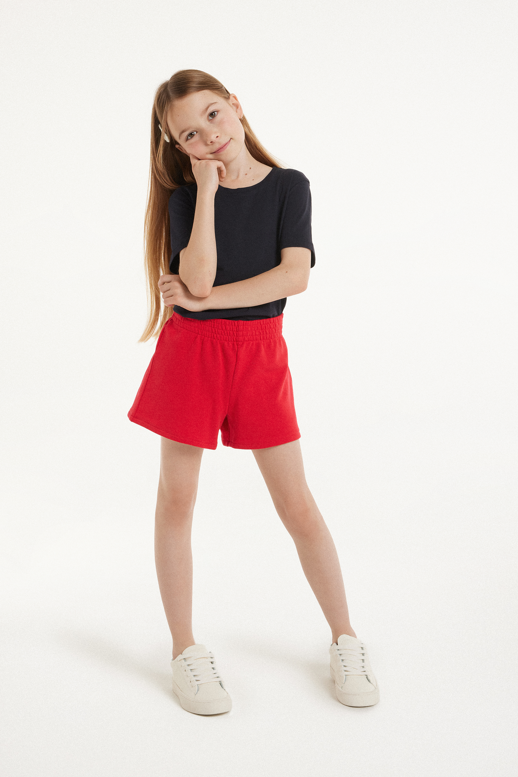 Girls’ Basic Cotton Fleece Shorts