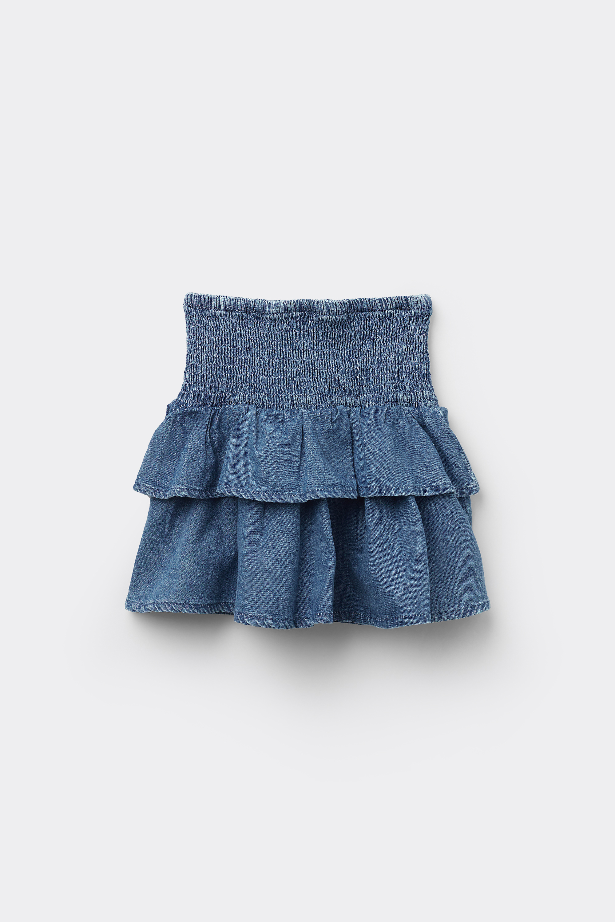 Girls’ Cotton Denim Skirt with Flounces