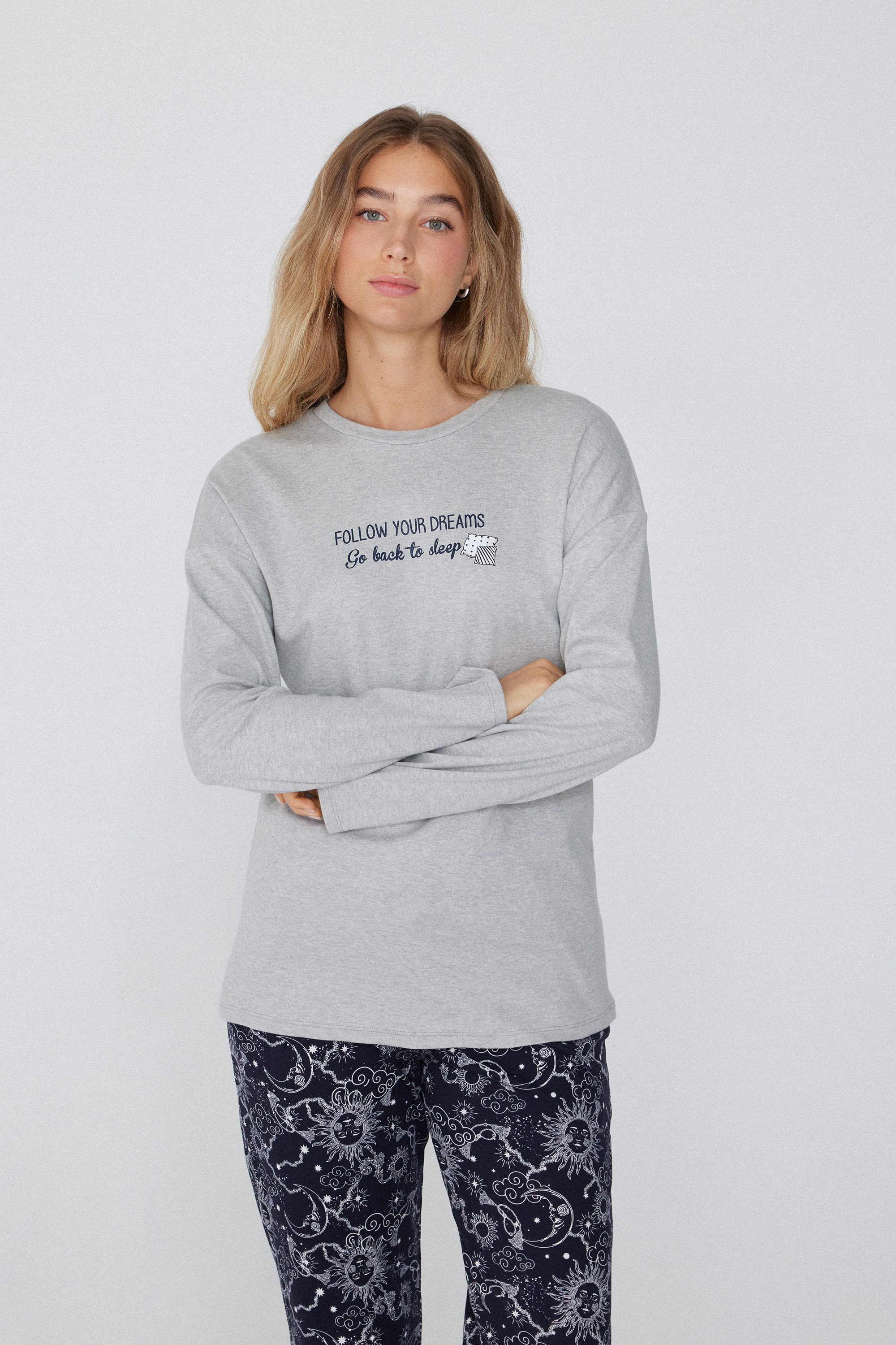 Long-Sleeved Oversized Cotton Top