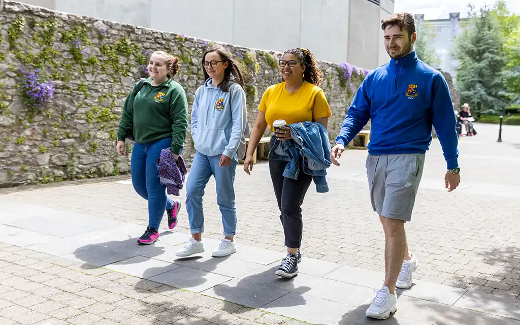 Students walking on campus