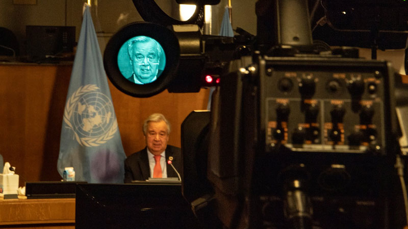 Secretary-General on camera.