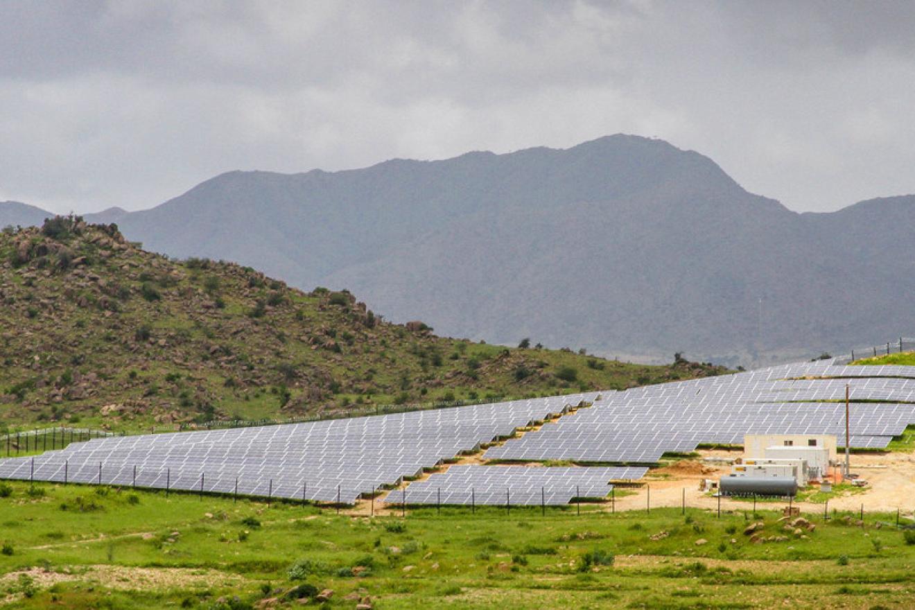 A solar mini-grid system powers two rural towns and surrounding villages.