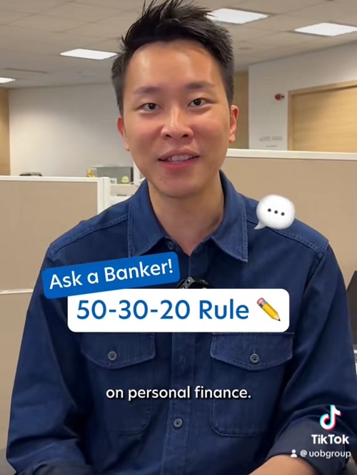 UOB TikTok: Ask a Banker on 50-30-20 Rule