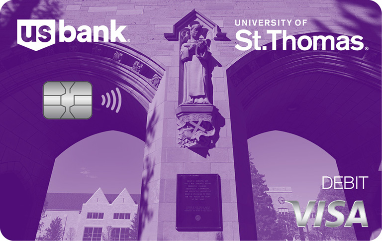 University of St. Thomas Visa Debit Card.