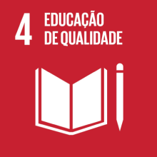 Ícone vermelho número 4 de educação de qualidade