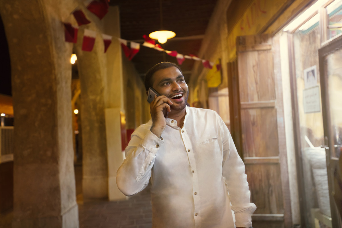 A man talking on the phone