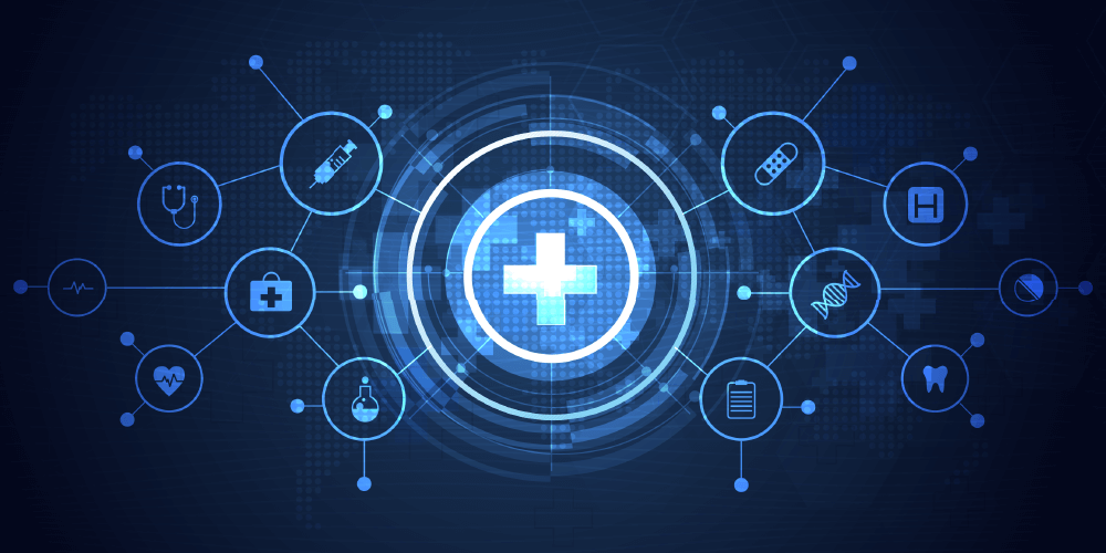 Interconnected health data feeding into an LLM for analysis