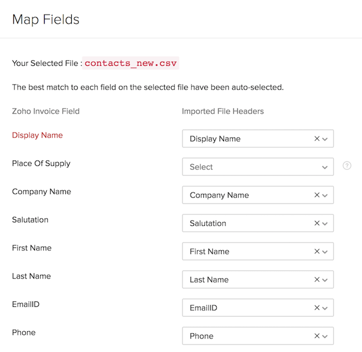 Map Fields