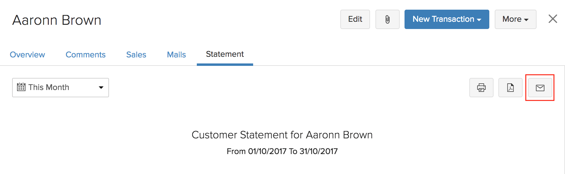 Mail statement