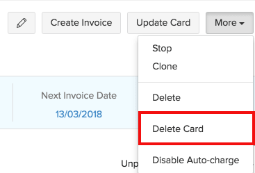 Delete Customer’s Card