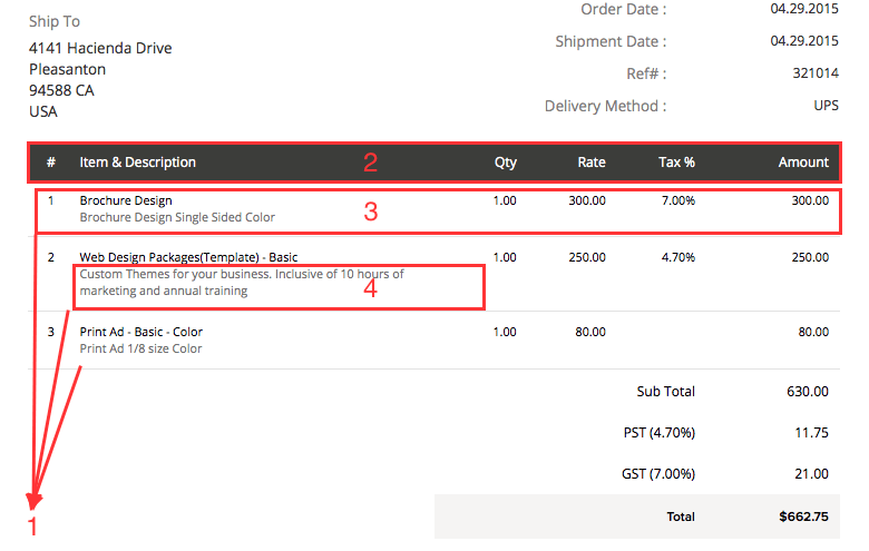 Item Table