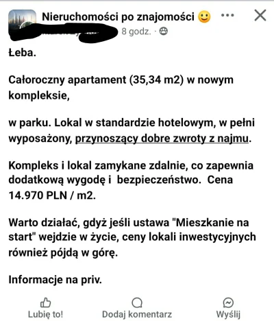 pieknylowca - Już kupuj. Inwestuj. Ceny cały czas do góry. Nie ma na co czekać. Zaraz...