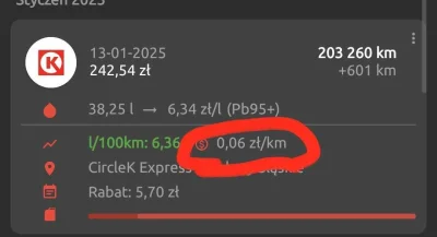 turbine - ma ktoś pomysł dlaczego #fuelio źle liczy koszt na kilometr?

wszystko dobr...
