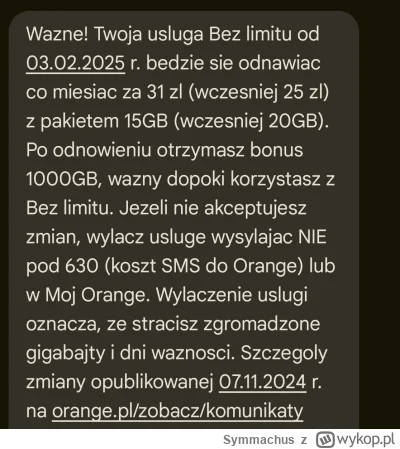 Symmachus - #orange #afera co to ma być? Płacę na to już z 10 lat, podnoszą opłaty w ...