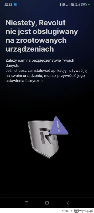 Nexiu - #revolut #miui #miuipolska 
Przestała mi działać aplikacja, krzyczy, że telef...