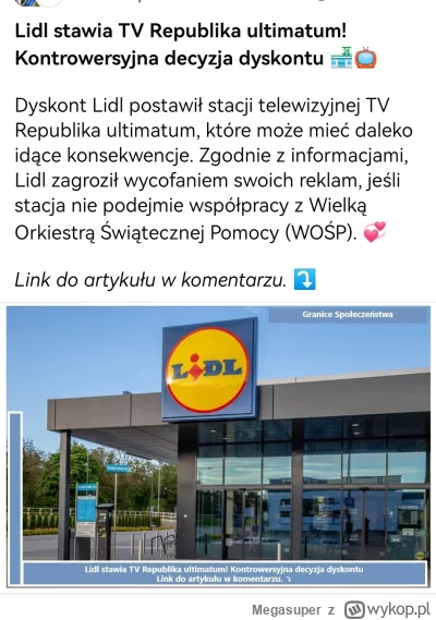 Megasuper - Potężny Owsiak zagroził lidlowi koniec współpracy  #wosp #lidl