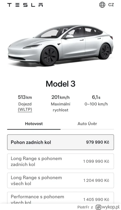 PiotrFr - Wszędzie trąbią że Tesla obniżyła ceny. A np w takich wielkich Czechach nie...