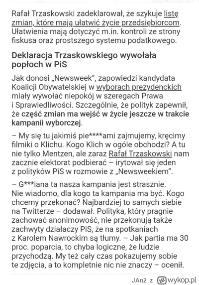 JAn2 - Zaskakujące głosy płyną z szeregów PiS. Jak się okazuje, część polityków nie j...