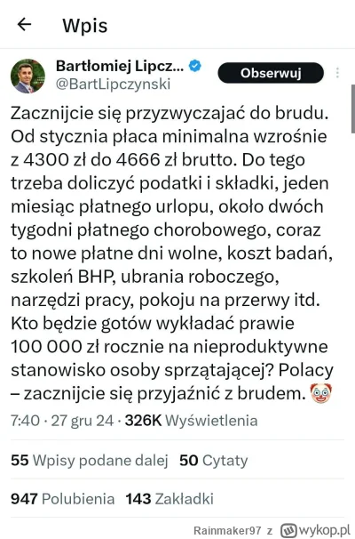 Rainmaker97 - Straszny los mają nasi cieciembiorcy, muszą płacić swoim pracownikom pe...