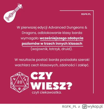 RGFK_PL - Pierwsza edycja AD&D nie znała półśrodków – chcesz grać bardem? To musisz z...