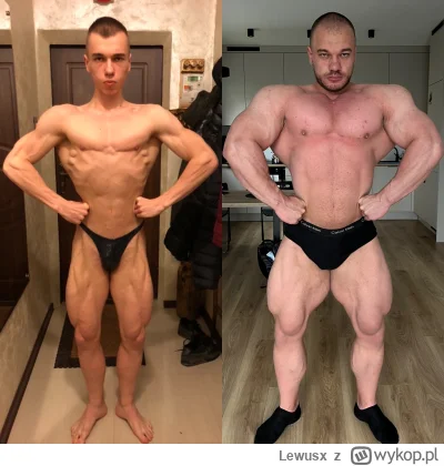 Lewusx - Kiedyś miałem boże ciało, teraz mam prawie 2 boże ciała. 

69kg vs 124kg. 
2...