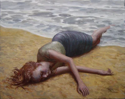 GARN - #sztuka #art #malarstwo #obrazy autor: Aron Wiesenfeld | Washed Up Woman | 200...