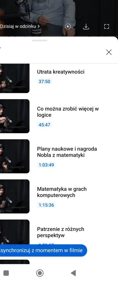 Koller - W YouTubeMusic w podcastach też jest taki podział na rozdziały? Czy jedynie ...