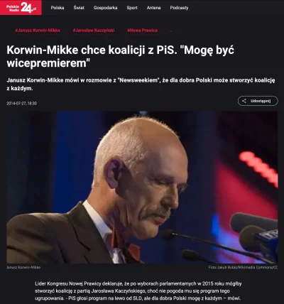 look997 - Korwin chce koalicji z PiS, ale z JEGO udziałem. Wtedy mu się to podobało.
...