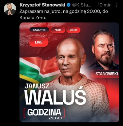 niepisowski - Jutro wywiad z Januszem Walusiem.
#stanowski #kanalzero #polska #media ...