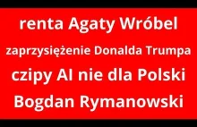 Renta Agaty Wróbel, zaprzysiężenie Trumpa, chipy nie dla Polski, Rymanowski