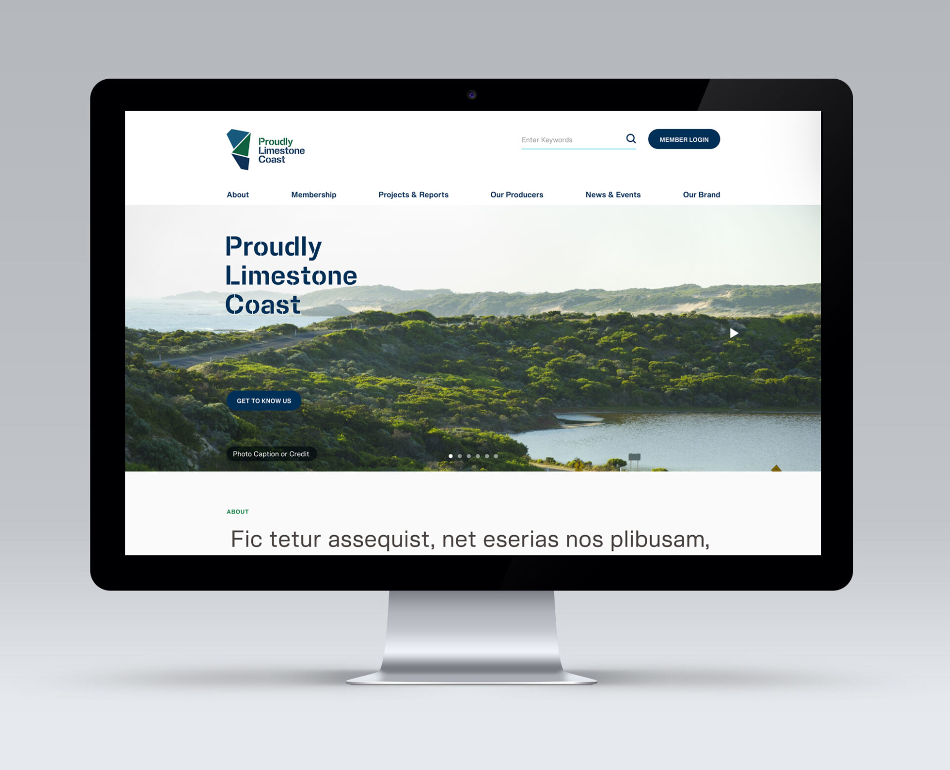 website redesign, Proudly Limestone Coast website wireframe and high fidelity prototype.