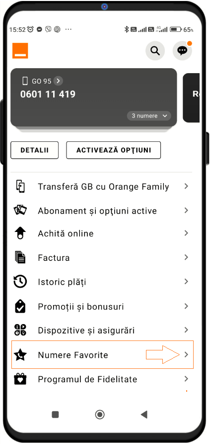 3 numere preferate favorite orange moldova, modificare activarea dezactivare