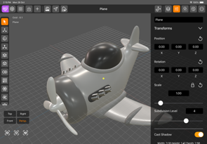 iPadOS DGArt 3D Modeler and Renderer Screenshot