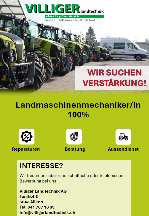 Landmaschinenmechaniker 100 Ausschreibung neu